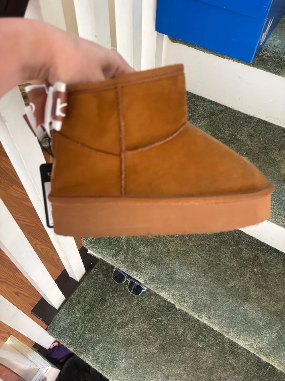 bebe Girls Cognac Bow Accent Booties